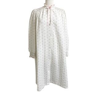 RARE Vintage MISS ELAINE Women’s White Seersucker Robe Petite Pink Flower Print